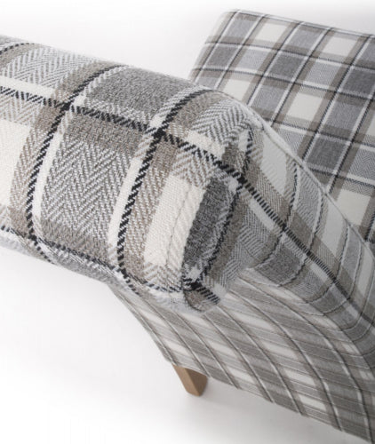 Krista Roll Back Herringbone Check Cappuccino Dining Chair