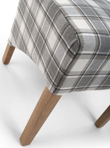 Krista Roll Back Herringbone Check Cappuccino Dining Chair