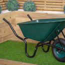 110 Litre 150kg Capacity Heavy Duty Outdoor Pneumatic Plastic Garden Wheelbarrow in Green