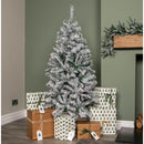 5ft (1.5m) Snow Flocked Artificial Christmas Tree with Green Metal Stand and 285 Tips