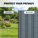 Outsunny 2Pcs Privacy Garden Screen Fence, Windbreak Fence With Clips, Grey