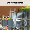 Outsunny 2Pcs Privacy Garden Screen Fence, Windbreak Fence With Clips, Grey