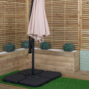 3m Cantilever Banana Garden Parasol in Beige with Crank Handle and Parasol Base Weights Included