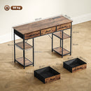 HOMCOM Computer Writing Desk With Power Outlets, Drawers, Shelves - White/Rustic Brown