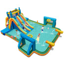 Inflatable Outdoor Water Slide Park For Kids With Climbing Wall