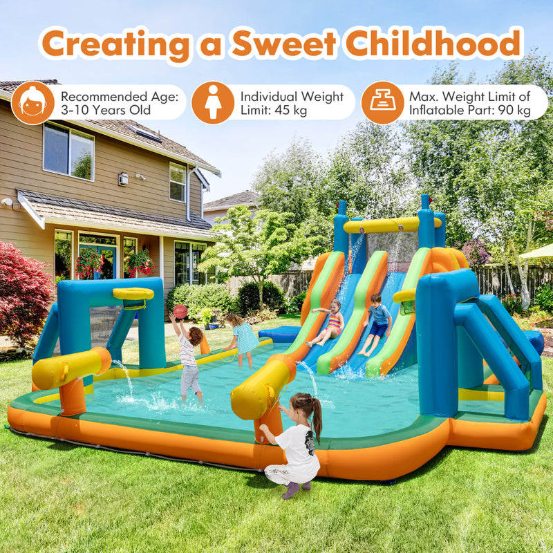 Inflatable Outdoor Water Slide Park For Kids With Climbing Wall
