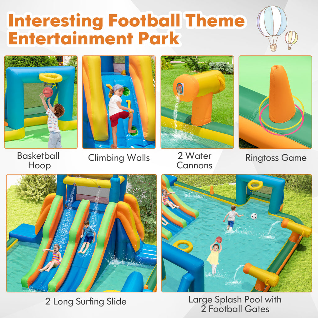 Inflatable Outdoor Water Slide Park For Kids With Climbing Wall