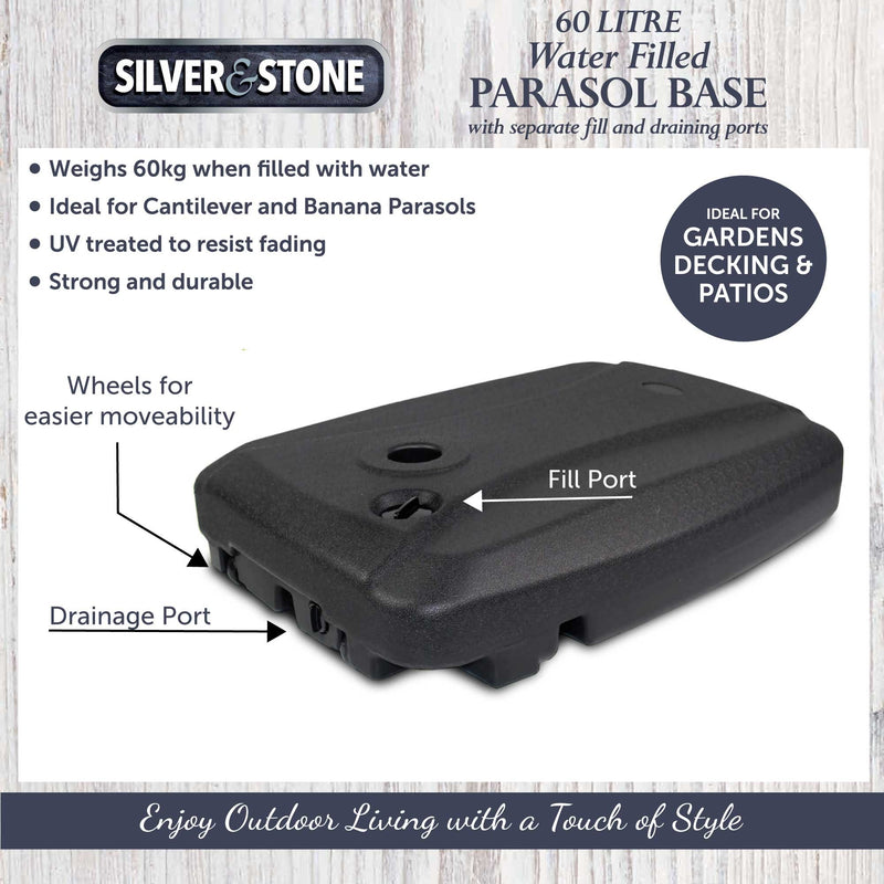 Silver & Stone 60 Litre Water Filled Base