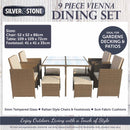 Vienna 9 Piece Rattan Cube Dining Set