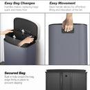 HOMCOM Pedal Bin With Soft-Close Lid, 50L Kitchen Bin With Carry Handle Grey