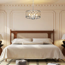 HOMCOM Ceiling Light With Adjustable Height, Modern Crystal Chandelier