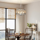 HOMCOM Ceiling Light With Adjustable Height, Modern Crystal Chandelier