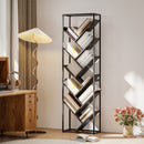 HOMCOM 10 Tier Tree Bookshelf Industrial Tall Bookcase Grey Black