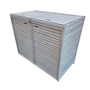 1.35m x 1.14m Large Grey Wooden Outdoor Garden Double Wheelie Bin Store Storage for 2 Bins