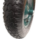 Replacement 16" x 4" Pneumatic Heavy Duty Garden Wheelbarrow Wheel & Axel In Green