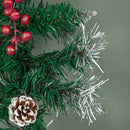 2.7m Green Mixed Needle Christmas Garland with Pine Cones and Red Berries