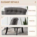 HOMCOM Fabric Single Sofa Upholstered with Pillow Wood Leg Charcoal Grey