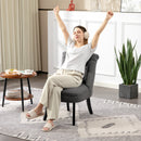 HOMCOM Fabric Single Sofa Upholstered with Pillow Wood Leg Charcoal Grey