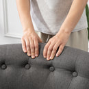 HOMCOM Fabric Single Sofa Upholstered with Pillow Wood Leg Charcoal Grey