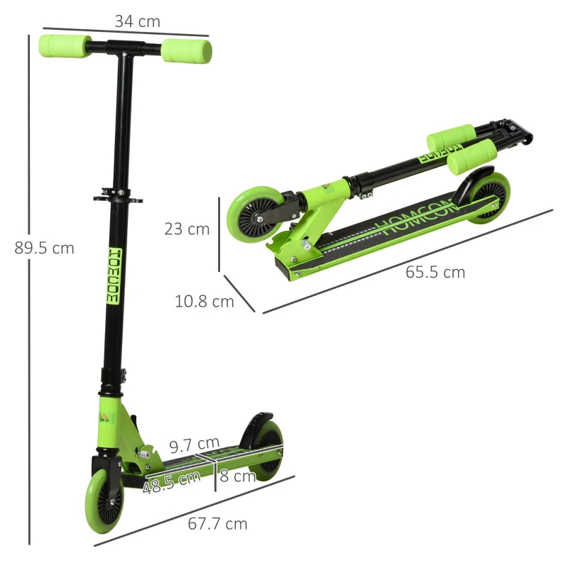 HOMCOM Scooter for Kids  age 3-8 years - Green