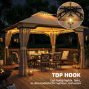 Outsunny 3.3 x 3.3 m Garden Gazebo with Shelves, UPF50+ Permanent Gazebo