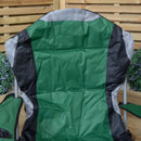 Luxury Padded High Back Outdoor Folding Chair With Cupholder In Green