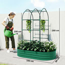 Outsunny 5 x 3 x 6ft Galvanised Raised Garden Bed with Trellis, Green