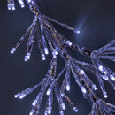 90cm Light up Silver Starburst Christmas Snowflake Hanging Decoration with 660 White LEDs