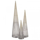 LED Tree Cone Obelisk Trio with 90 LEDs in Silver