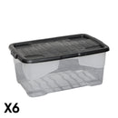 42L Clear Storage Box with Black Lid, Stackable and Nestable Design Storage Solution