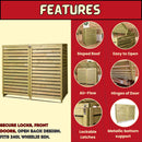 1.34m x 1.2m Large Wooden Outdoor Garden Double Wheelie Bin Store Storage for 2 Bins