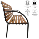 Ambleside 2 Person Outdoor Metal Wooden Garden Patio Bench