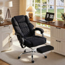 HOMCOM Massage Office Chair With Heat, 135° Reclining Desk Chair, Black