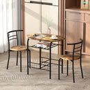 HOMCOM Breakfast Bar Table And Stools Set, Dining Room Set With Shelf