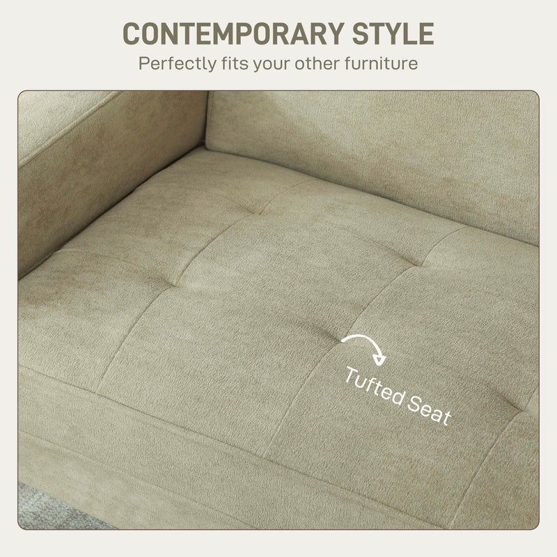 HOMCOM 2 Seater Sofa, Velvet-Feel Upholstered Loveseat for Small Space