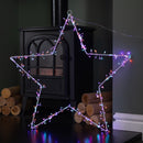 60cm Light up Metal Hanging Christmas Star Decoration with 280 Rainbow LEDs
