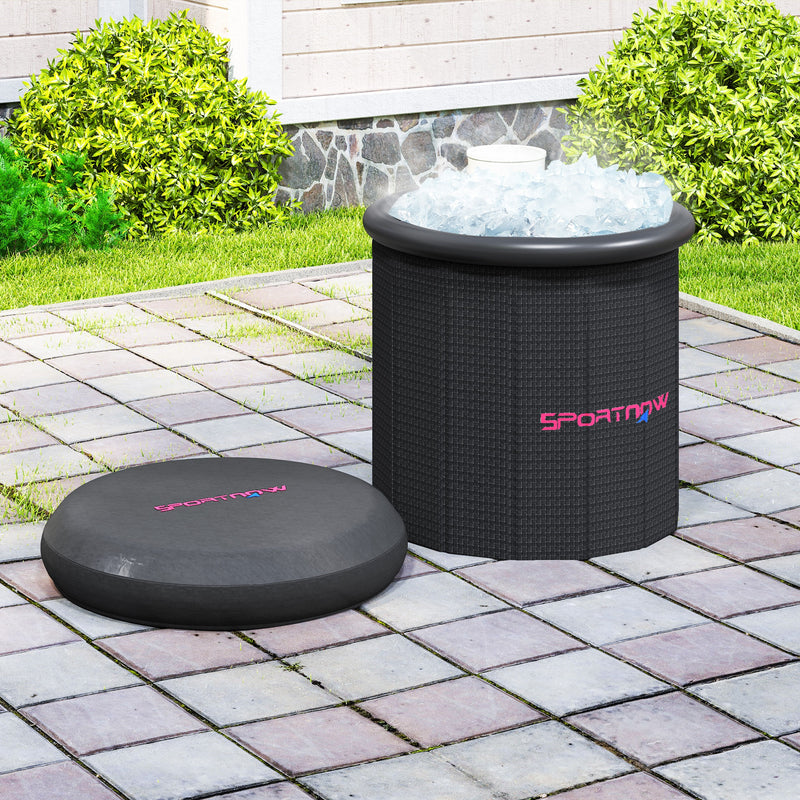 SPORTNOW Ice Bath Tub Outdoor, 300L Portable Cold Water Therapy Tub, Black