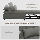 HOMCOM 4-in-1 Pull Out Sleeper Chair Bed with Pockets