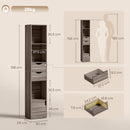 HOMCOM Bookcase with Drawers Adjustable Shelf 158 cm Grey