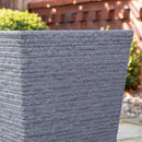 45cm Tall Plastic Ash Grey Slate Effect Garden Patio Trough
