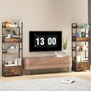 HOMCOM Industrial Bookshelf with 4 Shelves and 3 Fabric Drawers Rustic Brown