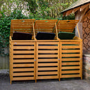 1.99m x 1.25m Large Wooden Outdoor Garden Triple Wheelie Bin Store Storage for 3 Bins