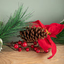 1.8m Red and Green Christmas Poinsettia Garland with Pinecones & Seasonal Foliage