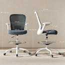 HOMCOM Mesh Draughtsman Chair, Ergonomic Drafting Chair