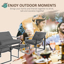 Outsunny 4 PCs Garden Sofa Set With 2 Armchairs Loveseat Coffee Table, Grey