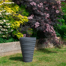 33cm x 48cm Large Plastic Trojan Garden Plant Pot in Dark Grey