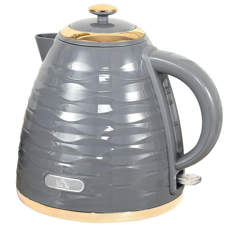 HOMCOM Electric Kettle, Fast Boil, 1.7L, 3kW, Swivel, Ripple