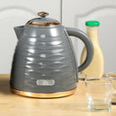HOMCOM Electric Kettle, Fast Boil, 1.7L, 3kW, Swivel, Ripple