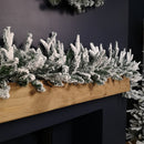 1.8m Snow Flocked Lapland Christmas Garland With 150 Tips