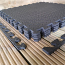 Samuel Alexander Black EVA Foam Floor Mats 60x60cm Interlocking Gym & Play Mats, Non-Slip, Water Resistant